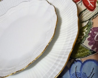 Mottahedeh for Limoges France - CORAIL - CHOICE - Dinner Plate(s) or Bread & Butter / Side / Pie Plate(s) - shell style edging and Gold Trim
