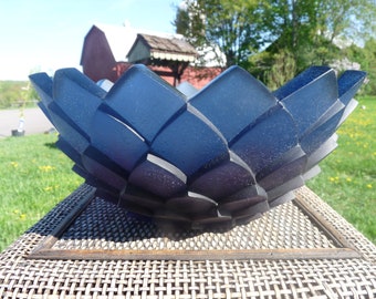 Daum - Pate de Verre - LARGE Memoire D'une Fleur Pigna AMETHYST BOWL  Limited Edition 58/350...with Original Box