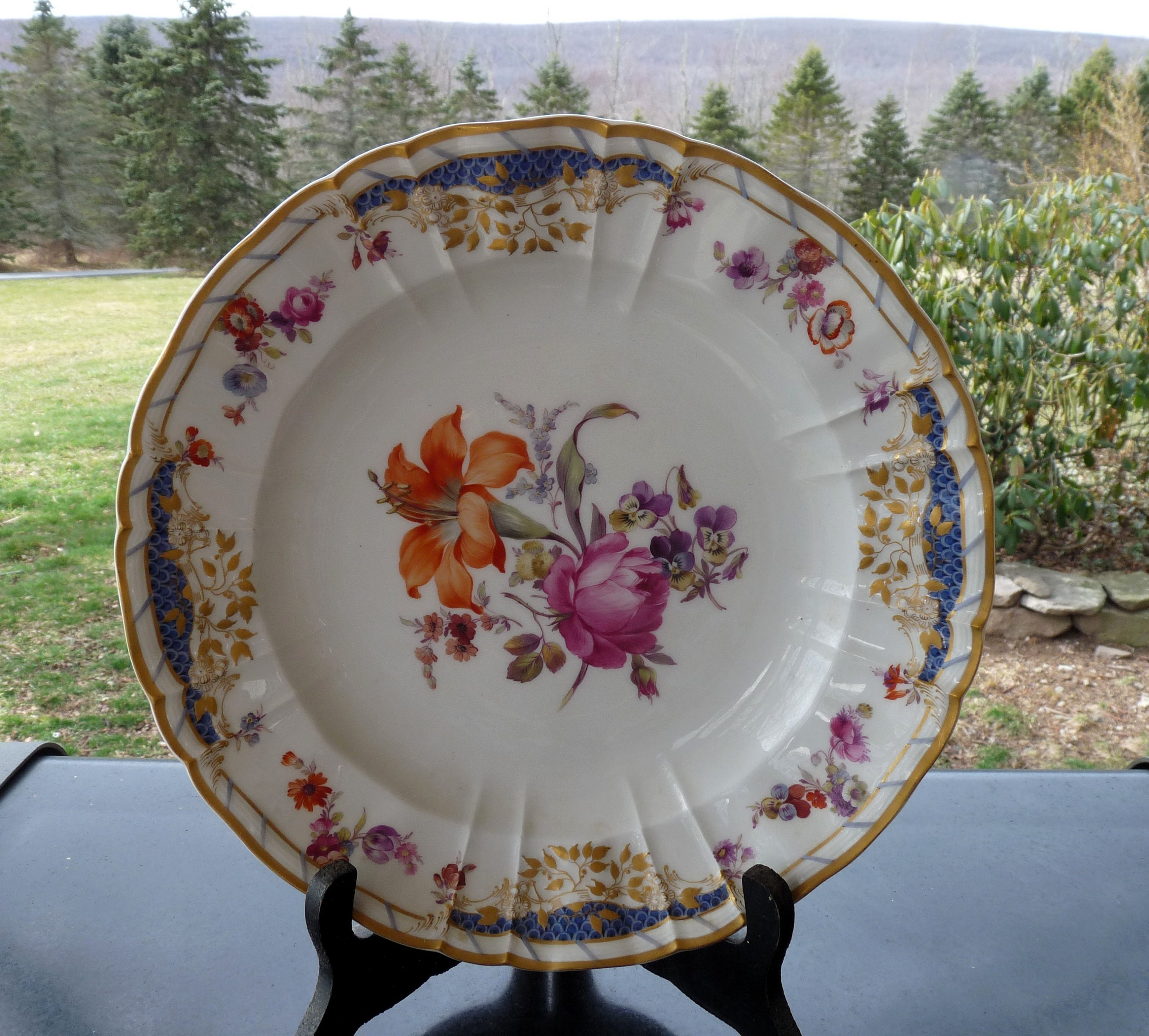 オールドKPM ベルリン 金彩フラワーブーケ皿 【公式通販】