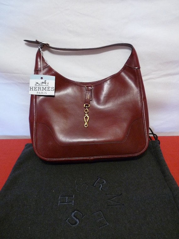 HERMES hermès Paris Made in France Authentic Maroon 