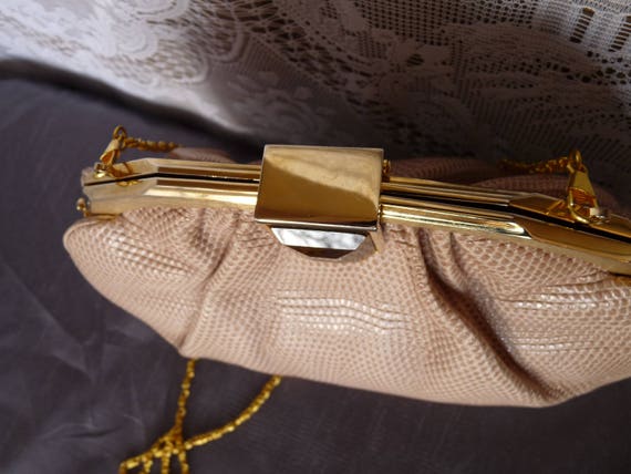 JUDITH LEIBER 1980's  Beige KARUNG  Snakeskin - C… - image 10