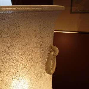 Italia, Seguso Vetri D'Arte, firmada - Par - Lámparas de mesa MURANO Campana de 58 cm de altura con cristal blanco esmerilado Corroso imagen 9