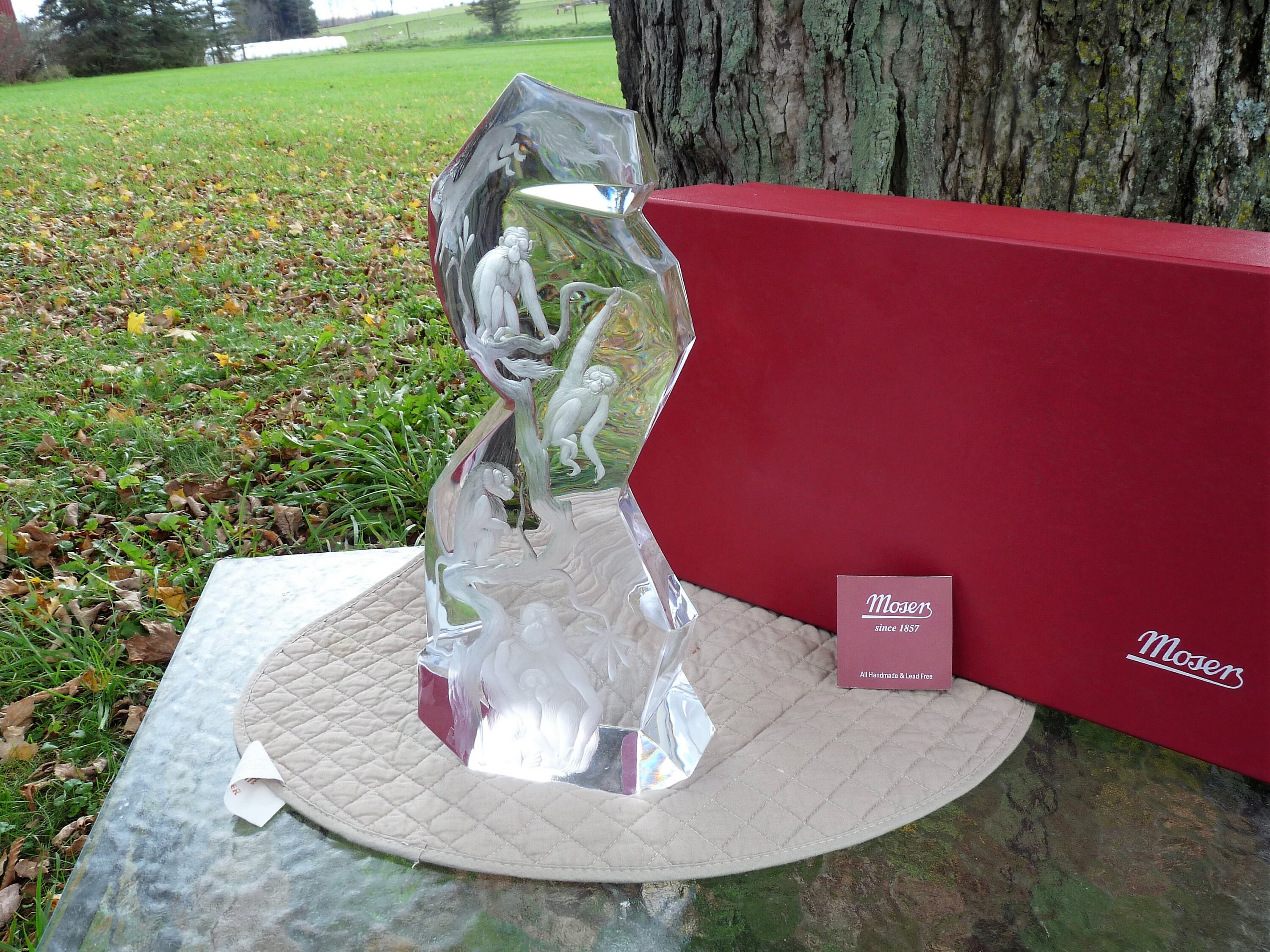 Moser モーゼル クリスタル カット クロコダイル モチーフ オブジェ Moser, Czech Republic - Signed SVOBODA Hand Cut Clear