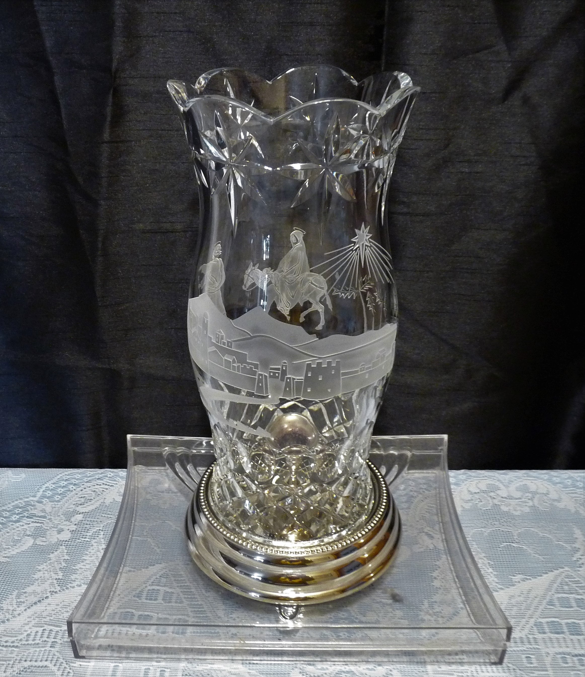 Hurricanes (2 Piece) Electric Hurricane Lamp by Waterford Crystal