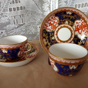 Spode - Made in England - Rare Japanese Imari &quot;Dollar or Money&quot; pattern 715 during the Regency period c.1805-1808  TEA CUP and SAUCER Sets