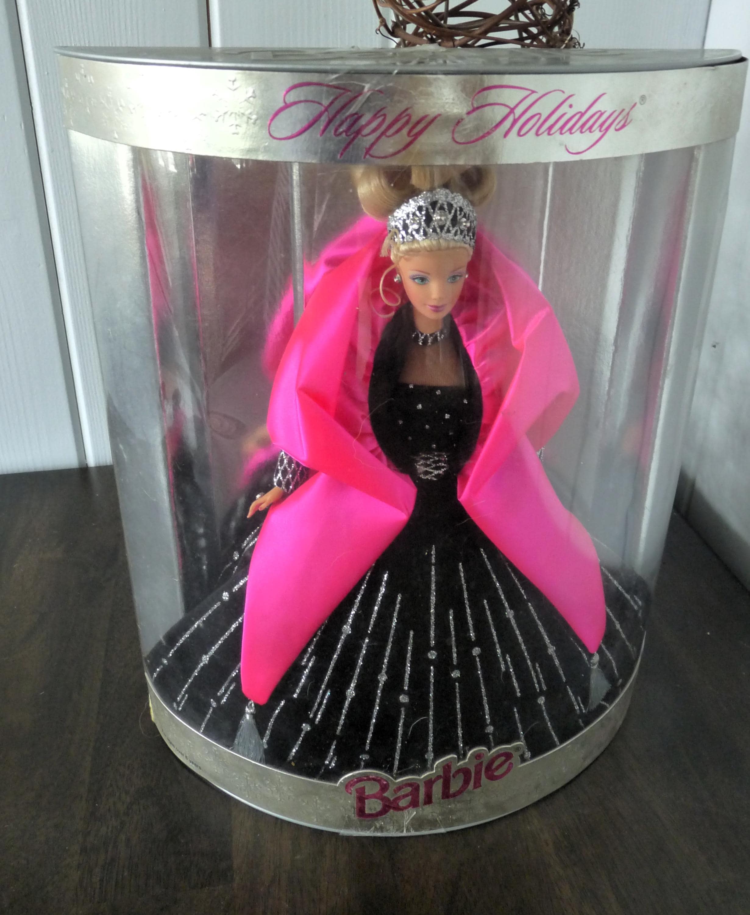 Barbie in Black Dress With Pink Shawl - Etsy