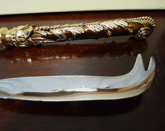PerfecT Wedding Gift!  L&#39;OBJET &quot;Gold Venetian&quot; Tortoiseshell Enamel Handles - CHOICE: Cheese Knife OR Cake/Pie Server w/ Original Box