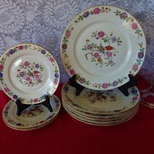 Wm. Guerin & Co - Limoges, France  - Bird of Paradise GUE65 pattern CHOICE:  Set 6 Dinner/Luncheon Plates or Lot 3 Dessert Plates