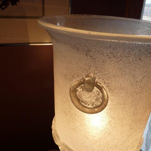 Italia, Seguso Vetri D'Arte, firmada - Par - Lámparas de mesa MURANO Campana de 58 cm de altura con cristal blanco esmerilado Corroso imagen 10