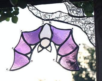 Amethyst The glass Bat, bat lover, vampire, halloween decor, stained glass, the sweet karma bar, glass art, gothic decor, goth glam