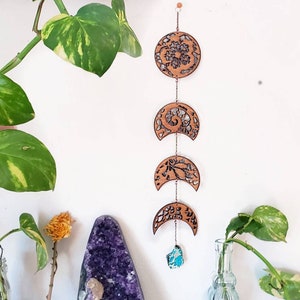 Wooden Lacey Moonphase, moon cycle, wall hangings, moonphase, bohemian decor, moon accents