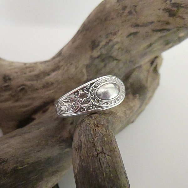Hübsches Vintage Silber Löffel Ring GR UK. J, Silber Ring, Teelöffel Ring