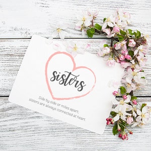 Karte für Schwester, Liebe Schwester Karte, Schwester Karte, druckbare Karte für Schwester, Schwester Karte, beste Freunde, weit auseinander Schwester, leere Schwester Karte