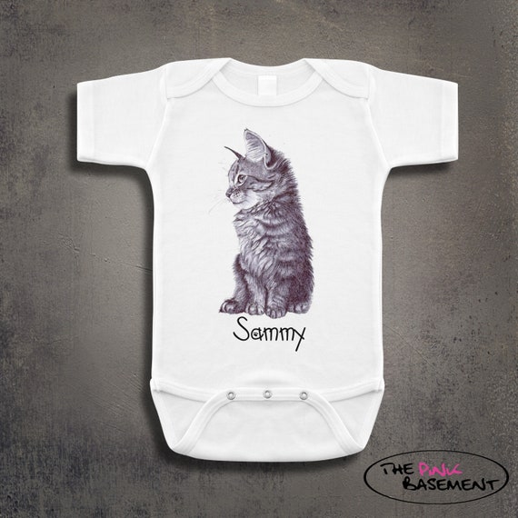 Personalized Name Cat Cats Personalized Baby Clothes Clothing Etsy Personalized Name Cat Cats Personalized Baby Clothes Clothing Etsy