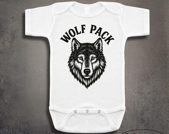 Wolf Pack Baby Onesie: Tribal Wolves Family Design