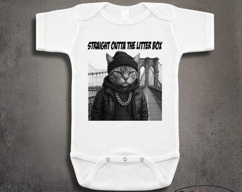 Brooklyn Bridge Cat Thug Baby Onesie: Funny Gangsta Costume