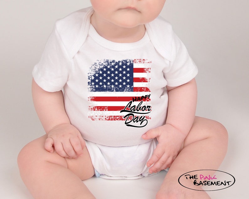 Happy Labor Day USA Flag Stars and stripes Unisex Baby kids Etsy