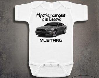 My other car seat Charcoal Gray 2014 Racing Muscle Man Car Dad Daddy Grandpa Uncle Baby Clothes Onesie Gift