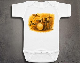Jazz Drums Snare Percussion Baby Onesie: Personalized Music Gift