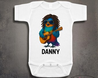 Personalized Owl Guitar Baby Onesie: Funny Unisex Infant Clothes