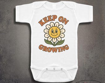Keep on Growing Personalized Onesie: Flower, Plant, Outfit