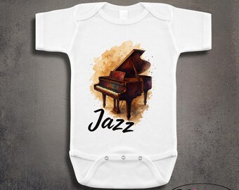 Jazz Piano Baby Onesie: Personalized Music Gift