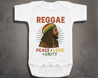 Reggae Rasta Baby Onesie: Music Unity Peace Infant Bodysuit