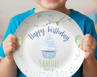 Personalized Birthday Plate for Kids, Reusable Birthday Tradition Plate, Custom Name Cake Plate, First Birthday Keepsake Gift