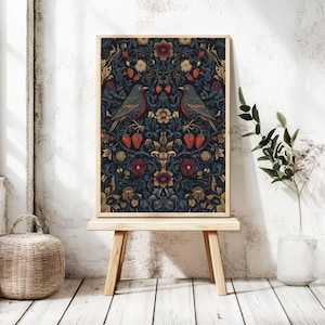 William Morris Strawberry Thief Print: Vintage Botanical Wall Art