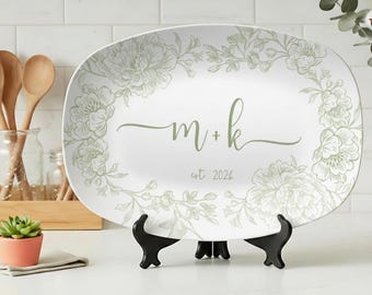 Custom Wedding Platter, Personalized Couple Gift, Engagement Gift for Bride and Groom, Custom Name Platter, Wedding Keepsake, Bridal Shower