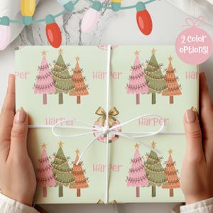 Personalized Christmas Wrapping Paper: Retro Kids Gift Wrap