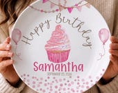 Personalized Happy Birthday Plate for Child, First Birthday Gift Idea for Boy, Custom Celebration Plate, Keepsake Gift for Grandchild