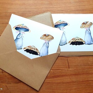 Carte de voeux créatures marines fantastiques - océan aquarelle - patelles A5 fantaisistes avec enveloppe