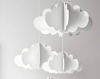 White Cloud Baby Mobile for Nursery