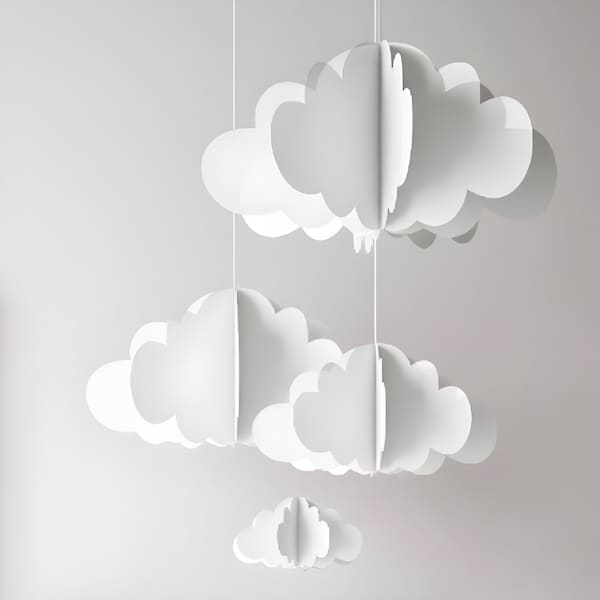 Mobile bébé nuage blanc pour chambre d'enfant