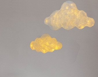 Paper Wall Cloud Lamps | Nursery Wall Art, Kids Room Nightlight Decor