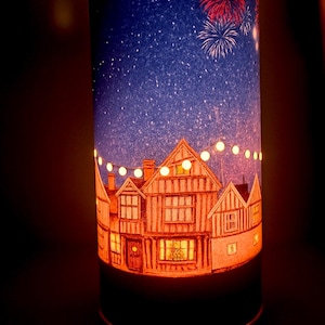 Light Up Houses Luminary | Handmade Paper Candle Lantern Village | Housewarming Gift image 12