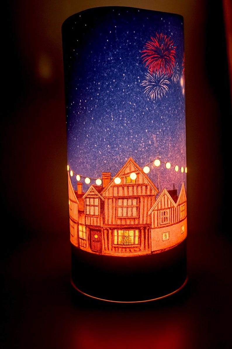Light Up Houses Luminary | Handmade Paper Candle Lantern Village | Housewarming Gift image 12