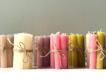 Rustic Candle Bundle of 7 ~ Scandi-Inspired Cosy Table Decor | Gift Ready Under 10