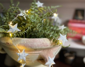 White Metal Star Garland, Fresh White Decor