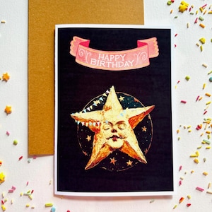 étoile de joyeux anniversaire | Carte d'étoile céleste pour ami, elle, lui, mère, personnalisable, sorcière, bohème
