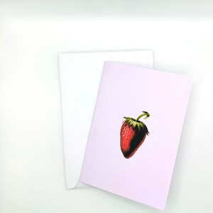fraise vintage rose | Amour, amitié, carte de remerciement, fille de la ferme