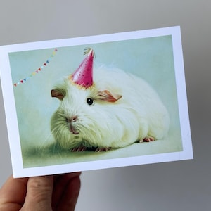 Karta urodzinowa dla świnki morskiej | Karta dla miłośnika zwierząt, może być personalizowana