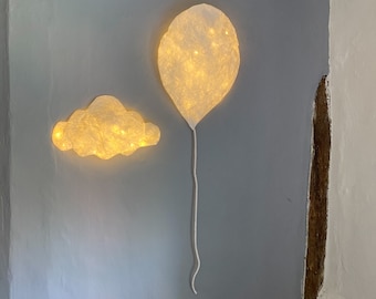 Nursery Balloon And Cloud Night Lights | Baby Gift, Kids Nightlight | Whimsical Nursery Decor, Nursery Wall Art