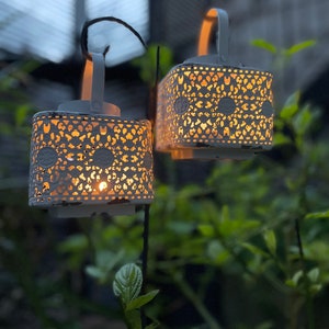 Lantern Candle Holder Pair  |  Garden gift, Al fresco dining