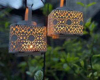Lantern Candle Holder Pair  |  Garden gift, Al fresco dining