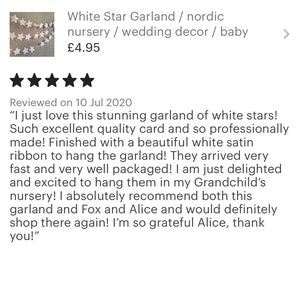 White Star garland Neutral Nursery Decor or Baby Shower image 9