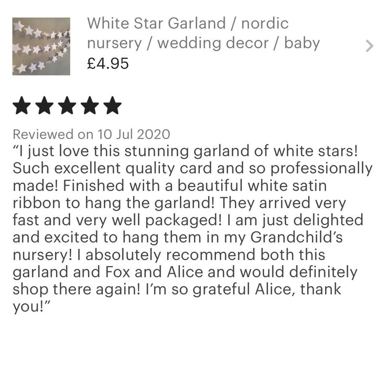 White Star garland Neutral Nursery Decor or Baby Shower image 9