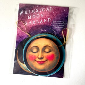 Maanfasen slinger | Maan muurdecoratie | Hemelse wanddecoratie | Heksenachtige decoratie | Maangezichten kunst afbeelding 12