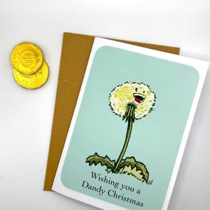 cartes de vœux de Noël vintage |  Paquet de cartes de pissenlit fait main folk drôle